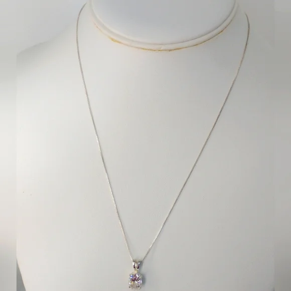 CLOSEOUT--Gorgeous CZ Solitaire necklace - Picture 3 of 5